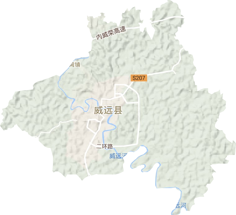 严陵镇地形地图