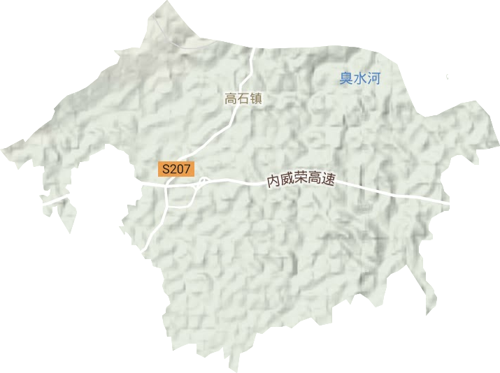 高石镇地形地图