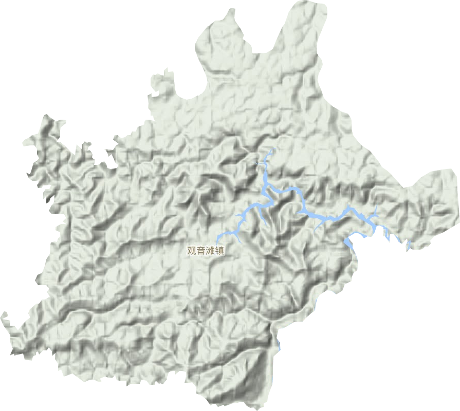 观英滩镇地形地图