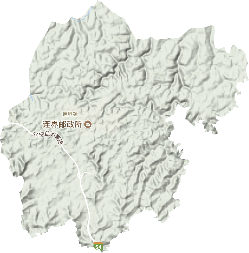 连界镇地形地图
