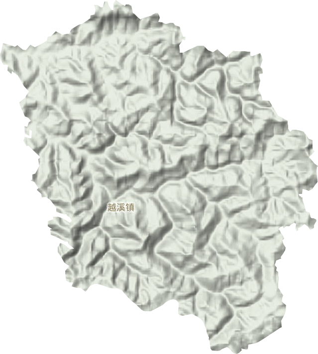 越溪镇地形地图