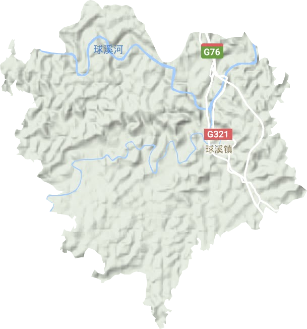 球溪镇地形地图