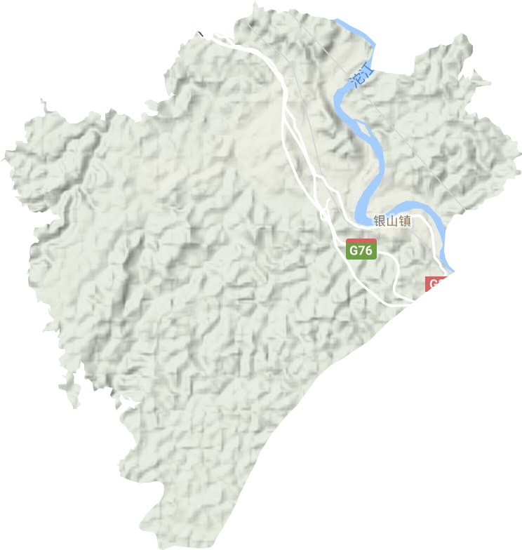 银山镇地形地图