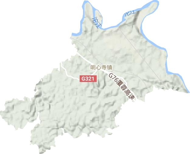 明心寺镇地形地图