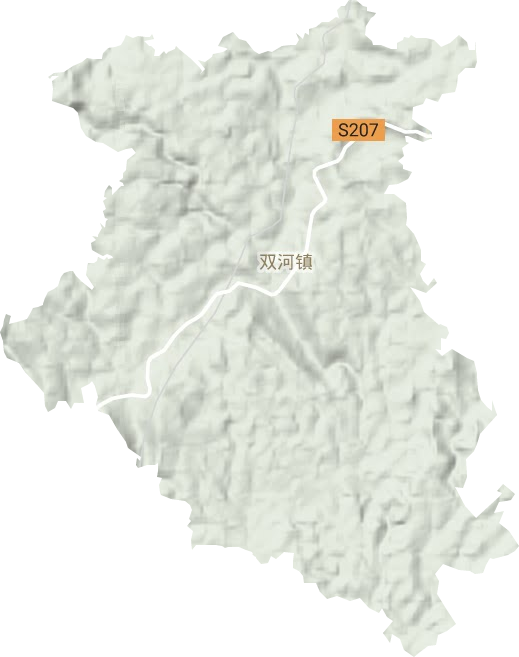 双河镇地形地图