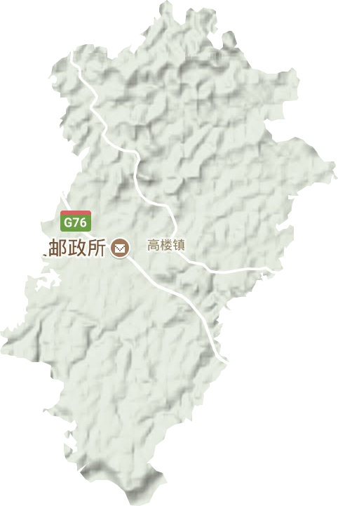 高楼镇地形地图