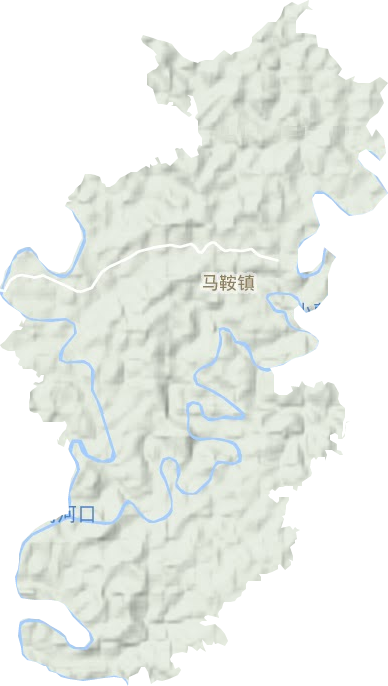 马鞍镇地形地图