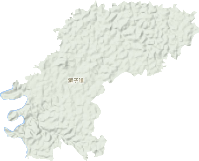 狮子镇地形地图