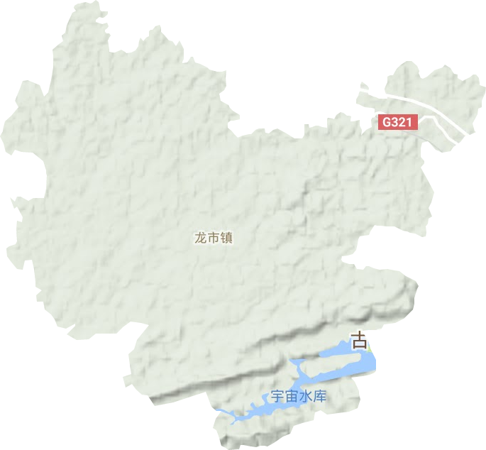龙市镇地形地图