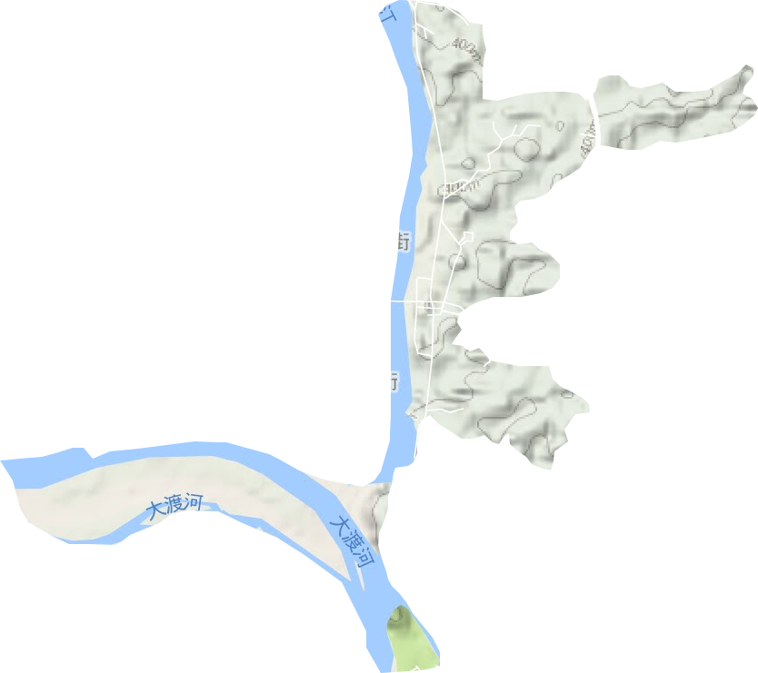 大佛街道地形地图