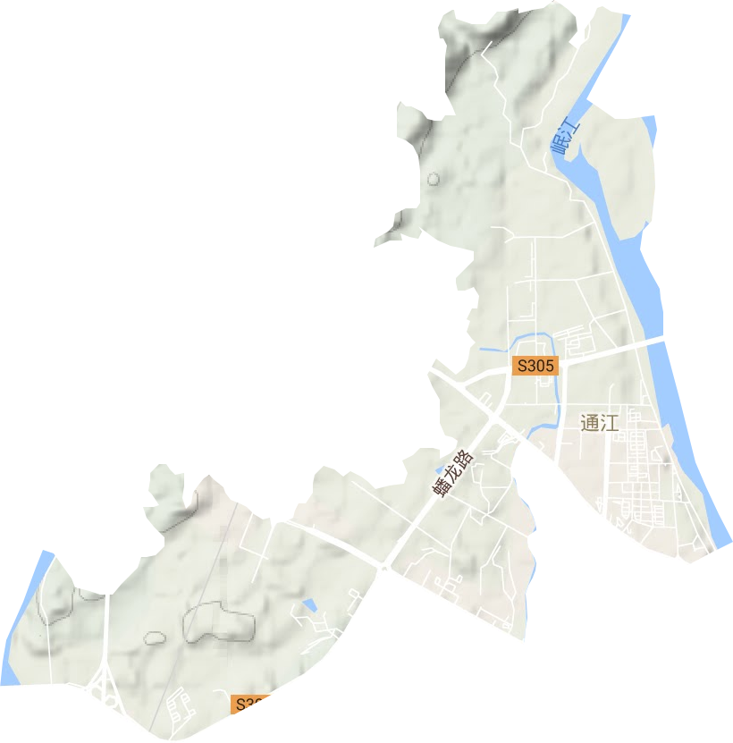 通江街道地形地图