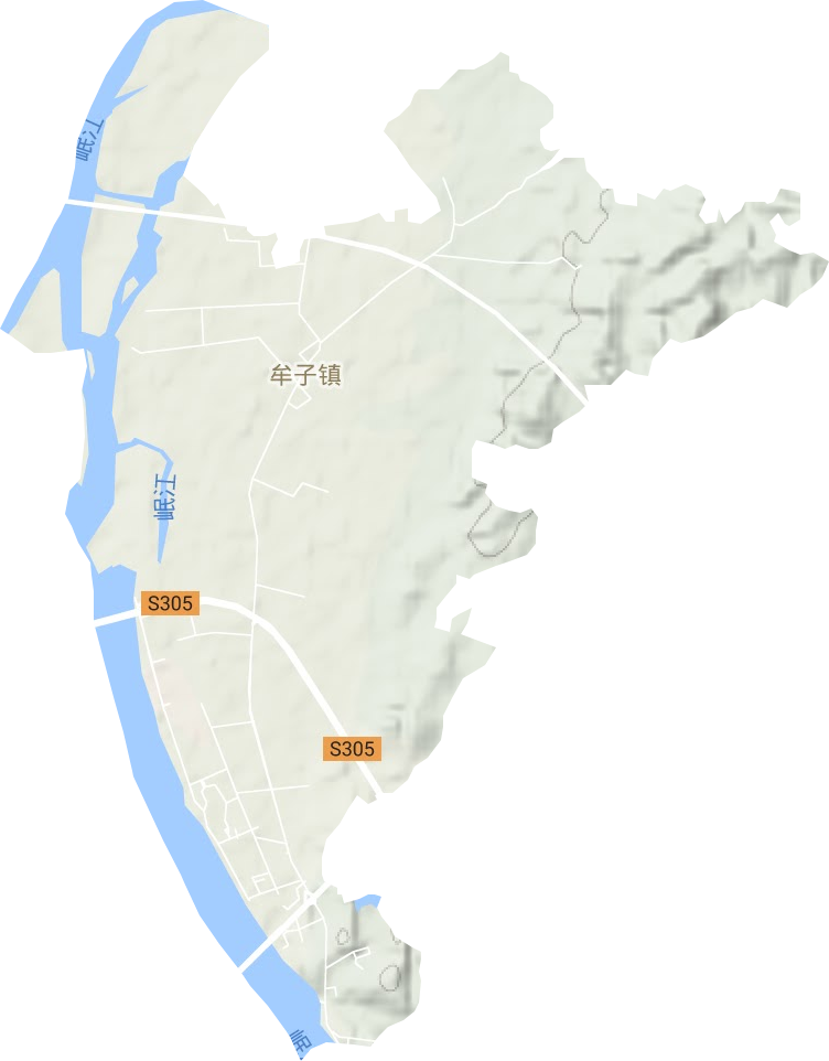 牟子镇地形地图