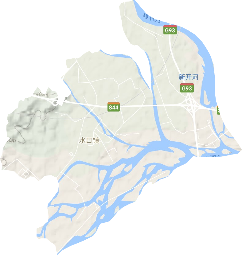 水口镇地形地图