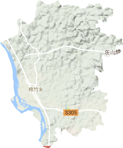 棉竹镇地形地图