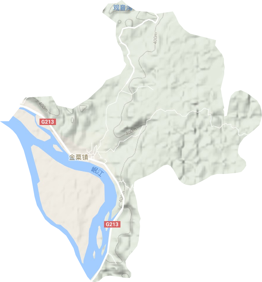 金粟镇地形地图