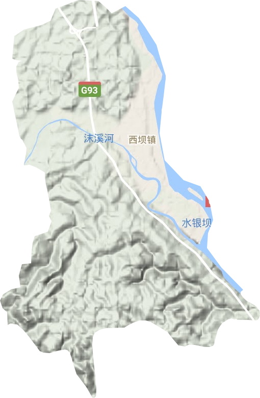 西坝镇地形地图