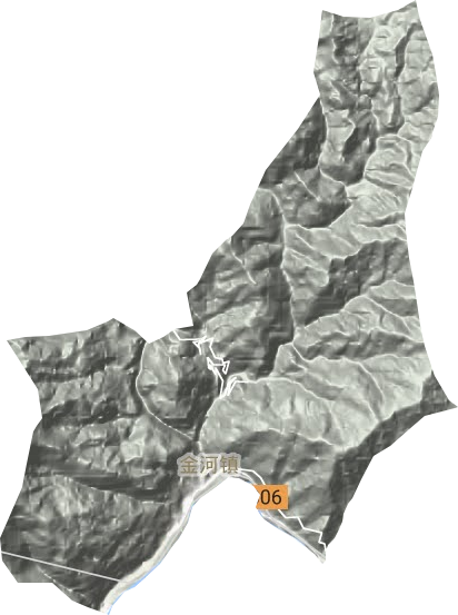 金河镇地形地图