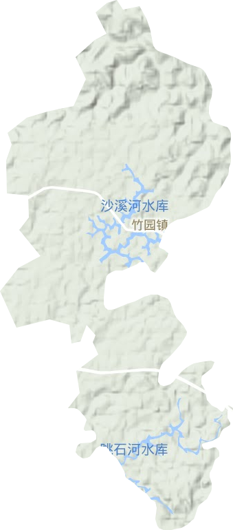 竹园镇地形地图
