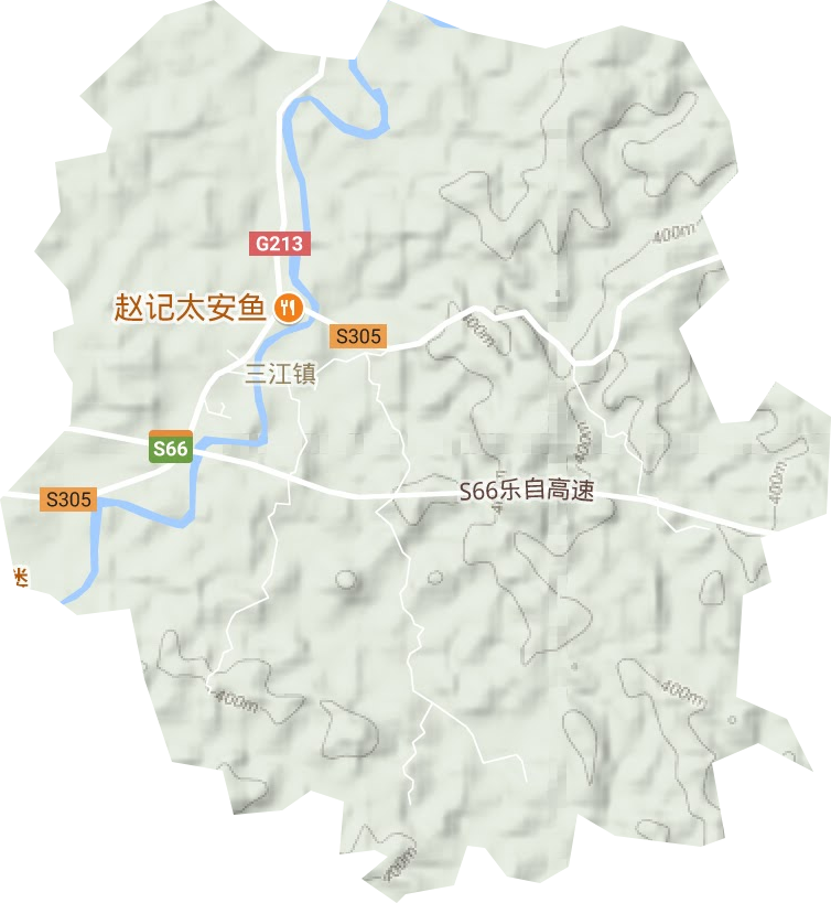 三江镇地形地图