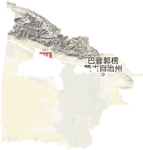 库尔勒市地形地图