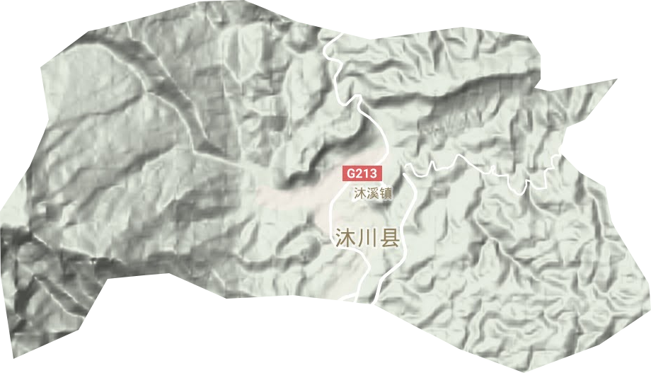 沐溪镇地形地图