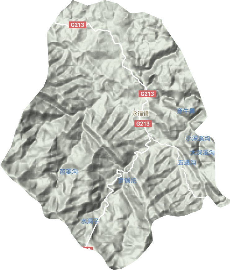 永福镇地形地图