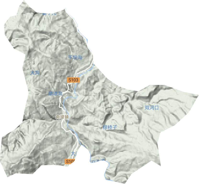 舟坝镇地形地图