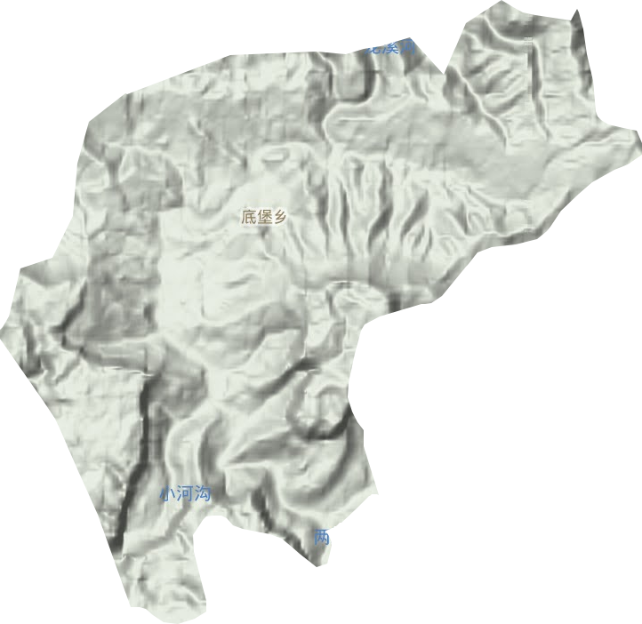 底堡乡地形地图