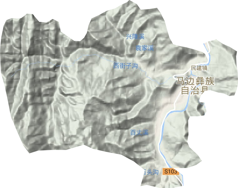 民建镇地形地图