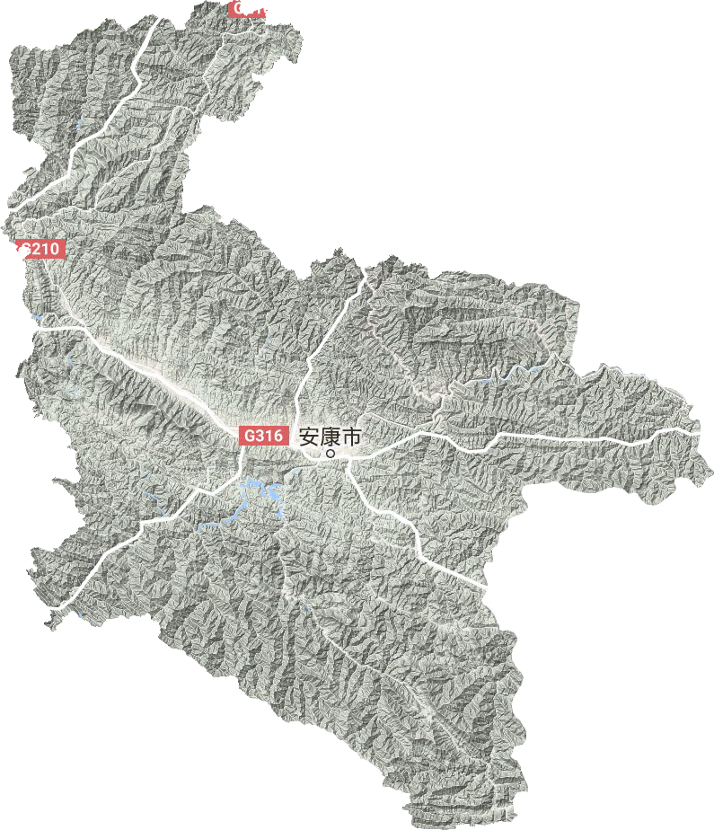 安康市地形地图