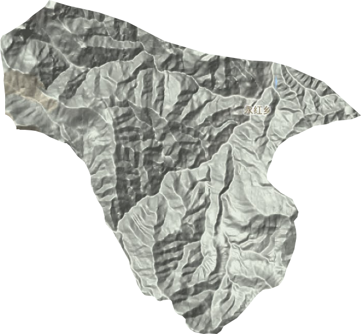 永红乡地形地图