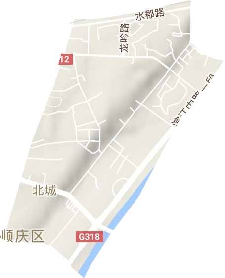 北城街道地形地图