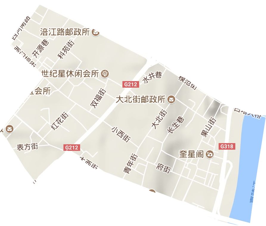 西城街道地形地图
