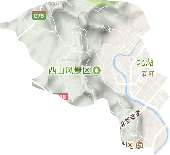 新建街道地形地图
