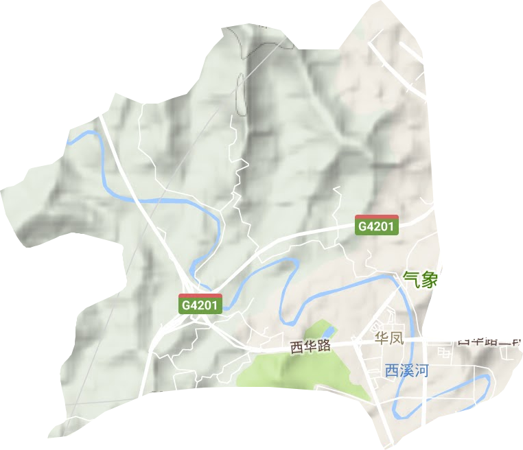 华凤街道地形地图