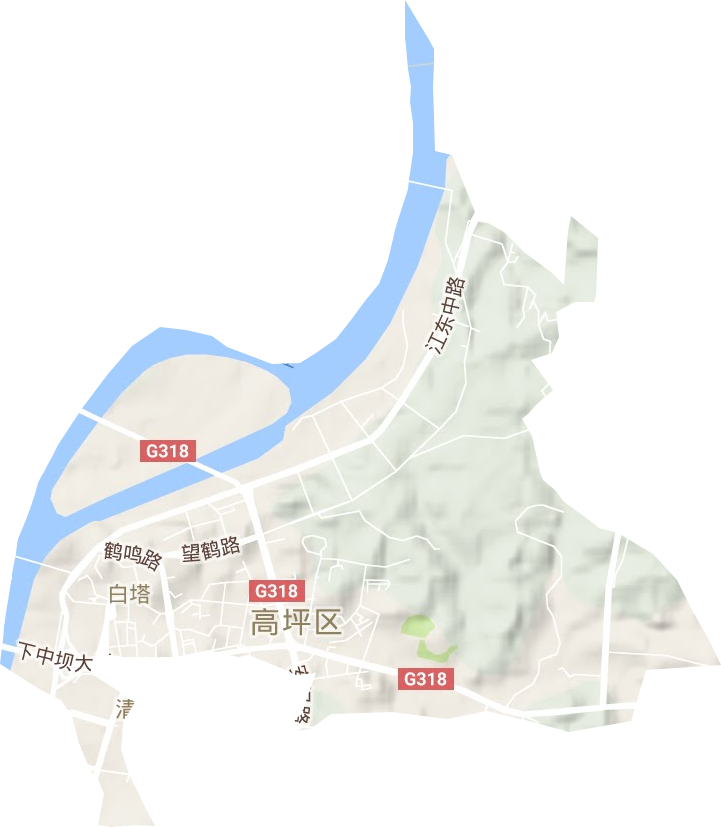 白塔街道地形地图