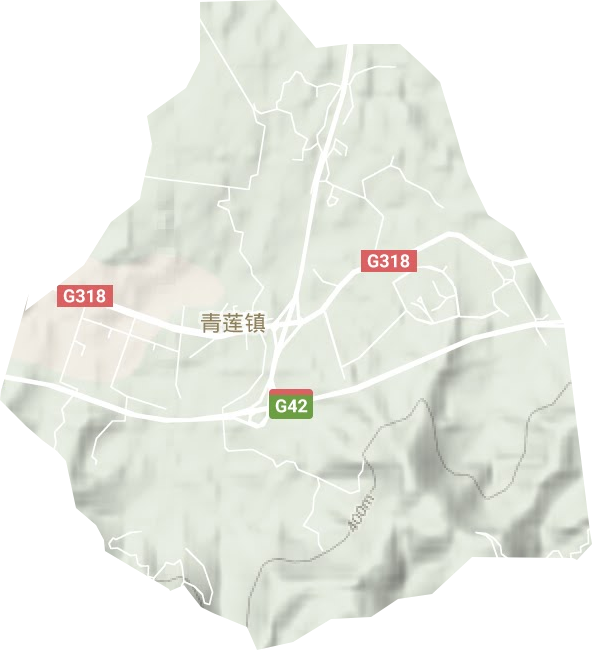 青莲街道地形地图