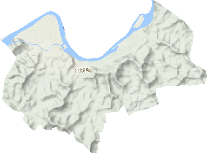 江陵镇地形地图