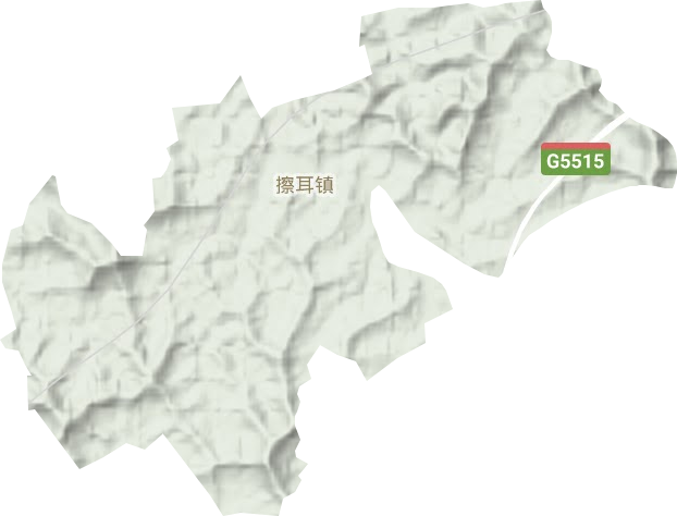 擦耳镇地形地图