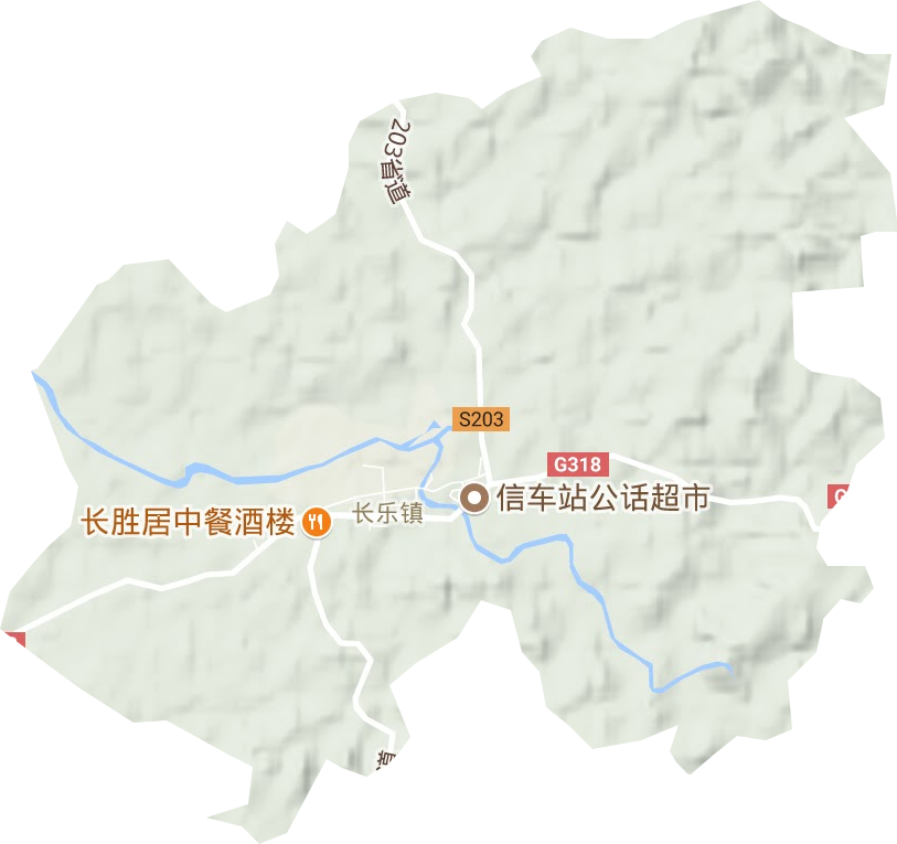 长乐镇地形地图