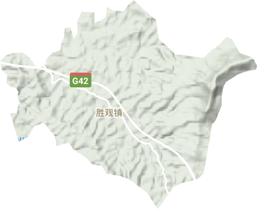 胜观镇地形地图