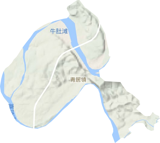 青居镇地形地图