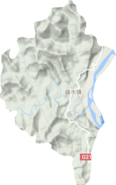 曲水镇地形地图