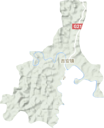 吉安镇地形地图