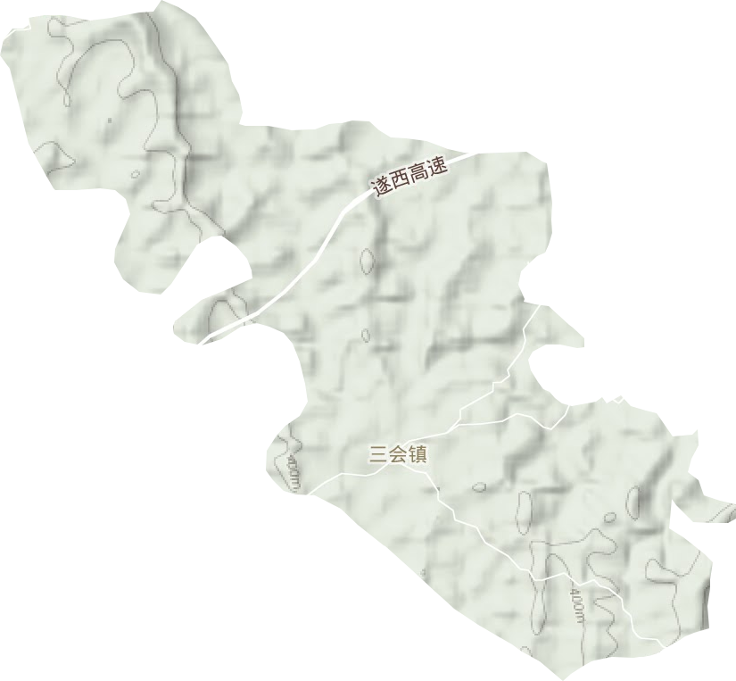 三会镇地形地图