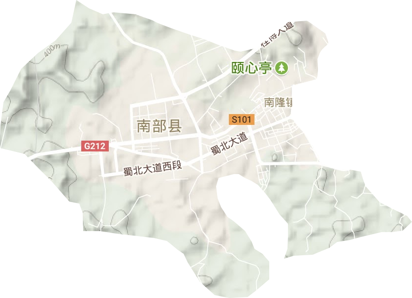 蜀北街道地形地图
