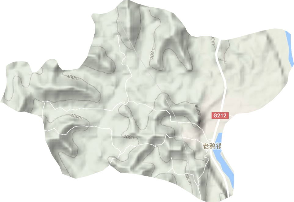 老鸦镇地形地图