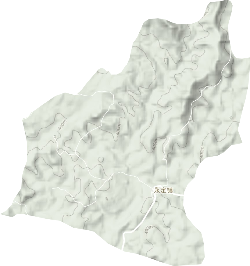 永定镇地形地图