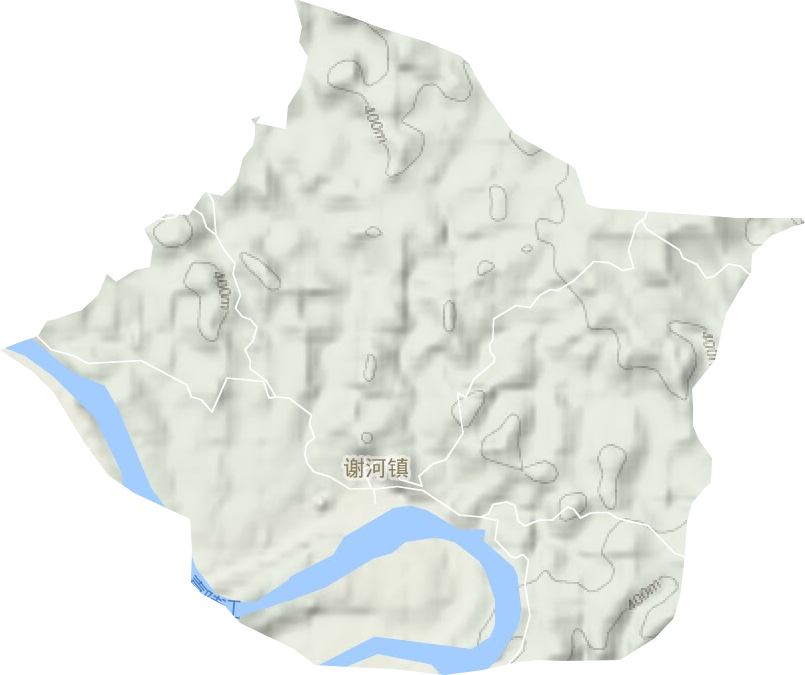 谢河镇地形地图