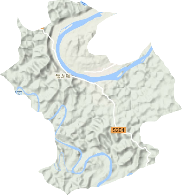 盘龙镇地形地图